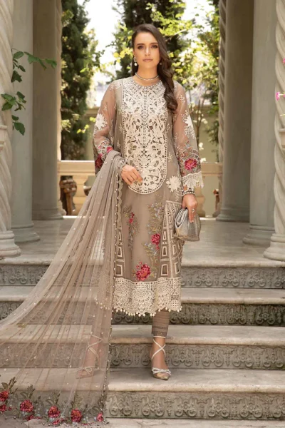 Maria B -Lawn Embroidered 3pc 