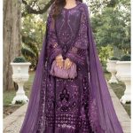 Maria b Unstitched purple chiffon Dress