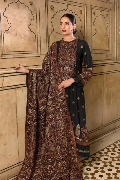 Bareeze Embroidered Dhanak Dress