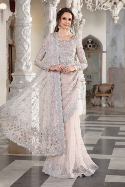 Maria B. Couture Pale Pink Saree