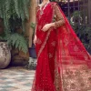 Maria B - Hand Embellished Red Saree