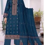 Dhanak 3pc Embroidered with embroidered Shawl