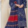 Dhanak Embroidered Blue 3pc