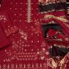 Dhanak Embroidered Red 3pc