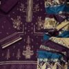 Dhanak Embroidered Purple 3pc