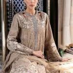 Maria B - Chikankari Brown 3pc Dress