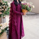 Qalamkar - Violet Luxury Lawn 11