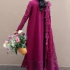 Qalamkar - Violet Luxury Lawn 11