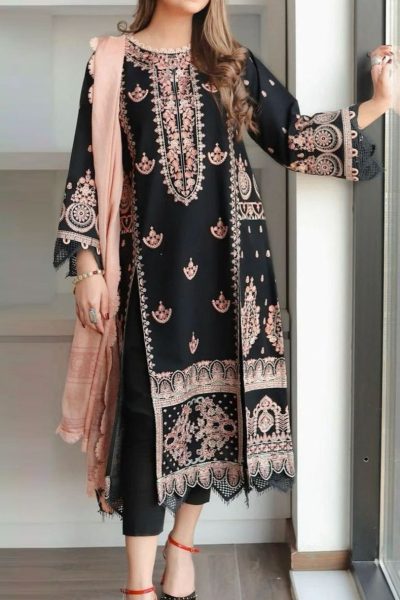 Heavy Embroidered Lawn 3pc suit
