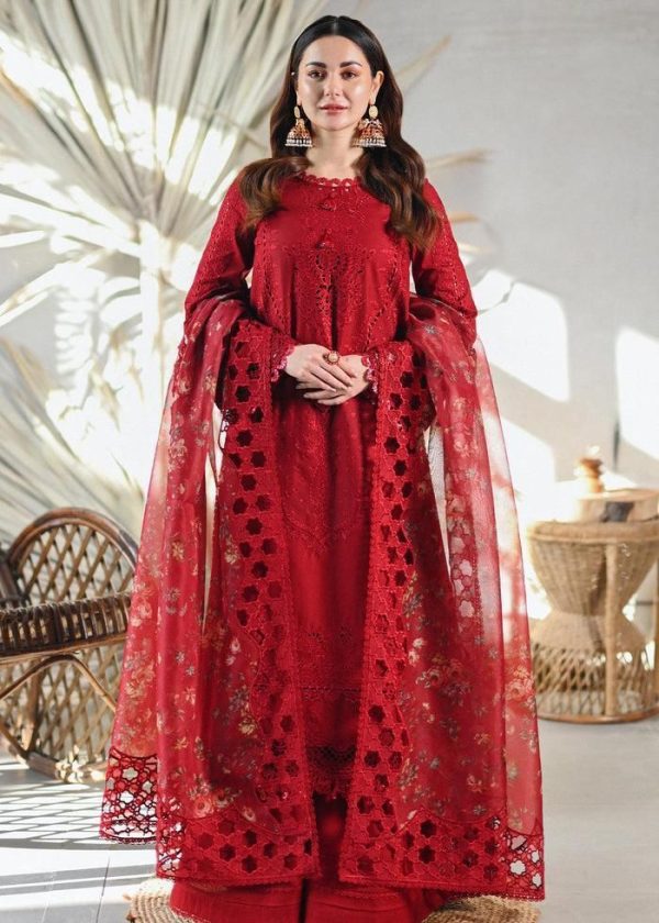 Qalamkar-Embroidereed Chickankari Lawn 3pc