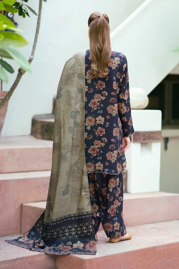 BAROQUE - 3pc lawn Printed shirt with voile Dupatta