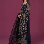 Maria B- Luxury Embroidered Blue 3pc