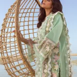 Crimson- seafoam luxury 3pc Lawn suit