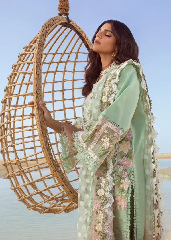 Crimson- seafoam luxury 3pc Lawn suit