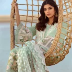 Crimson- seafoam luxury 3pc Lawn suit