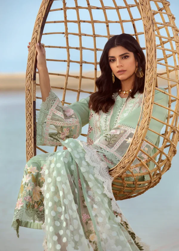 Crimson- seafoam luxury 3pc Lawn suit
