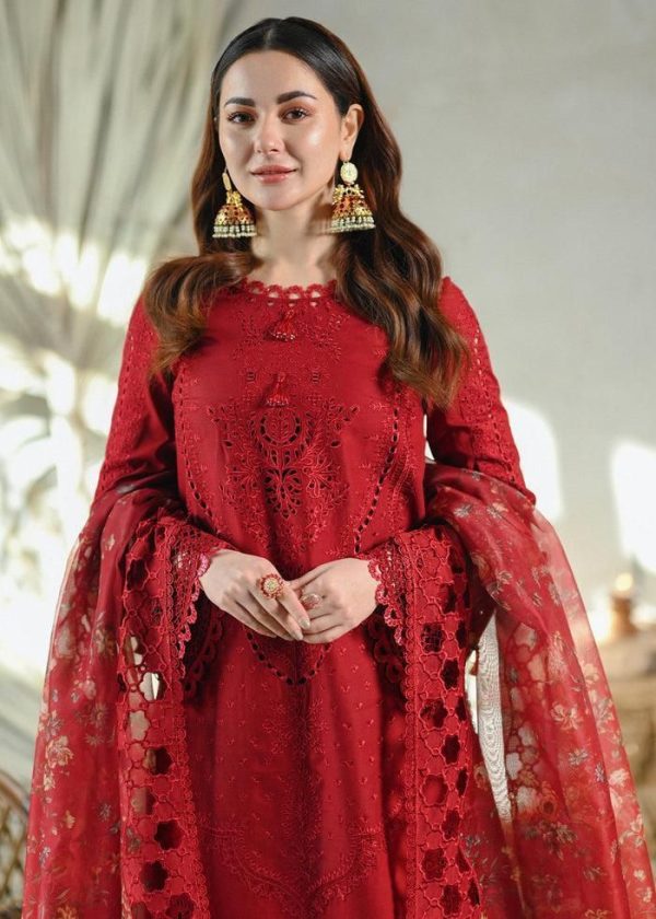 Qalamkar-Embroidereed Chickankari Lawn 3pc