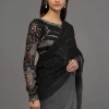 Maria B - Black & Grey Saree