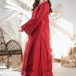 Qalamkar-Embroidereed Chickankari Lawn 3pc