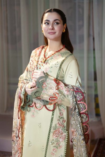 Jade-Embroidered Cotton 3pc suit