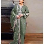 Embroidered Lawn 3pc with embroidered Dupatta