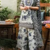 Embroidered Lawn 3pc with Chiffon Dupatta