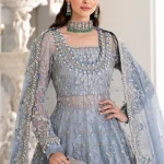 Maria B-Bridal Ice Blue Maxi