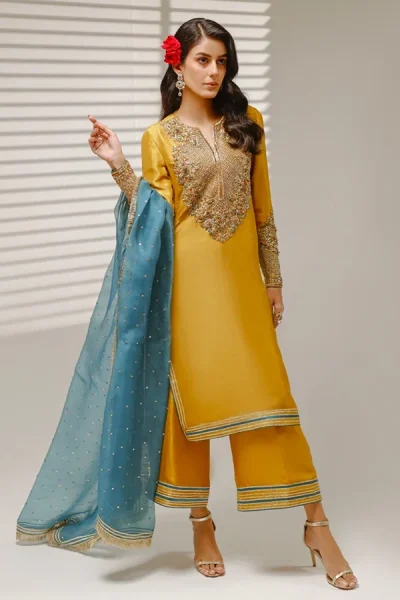 Shahid Chuhan - Silk Handmade Embroidered 3pc