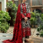 Embroidered Lawn 3pc with Organza Patches