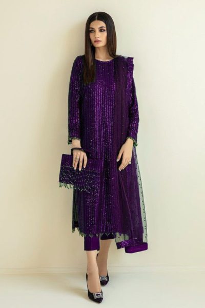 Embroidered Chiffon 3 PC Formals Dress