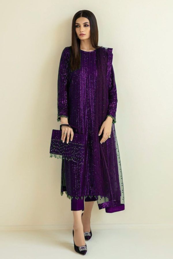 Embroidered Chiffon 3 PC Formals Dress