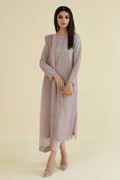 Embroidered Chiffon 3 PC Formals Dress (03)