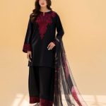 Elegant Black Embroidered 3-Piece Suit
