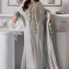 Maria B-Embroidered Luxury Formal Long Dress with Dupatta 