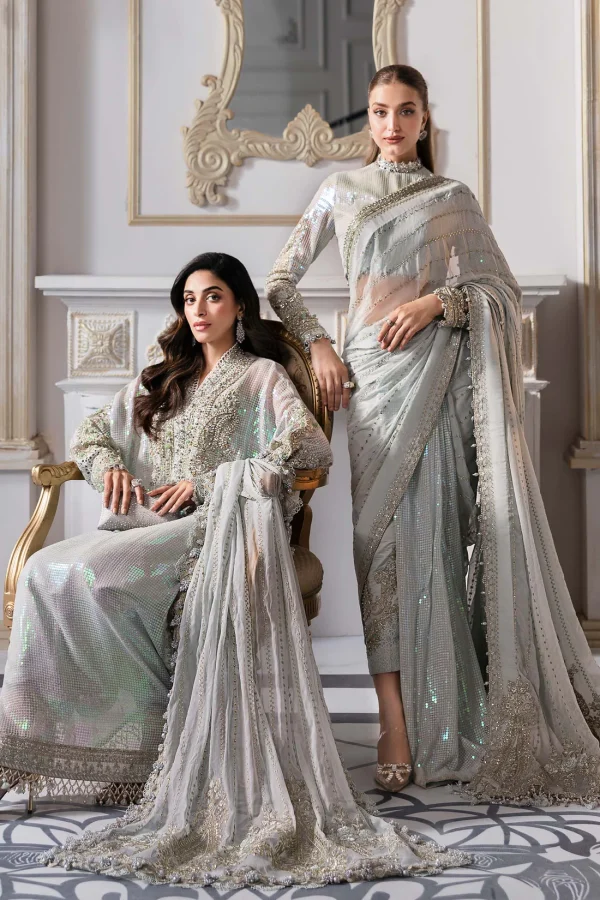 Maria B-Embroidered Luxury Formal Long Dress with Dupatta 