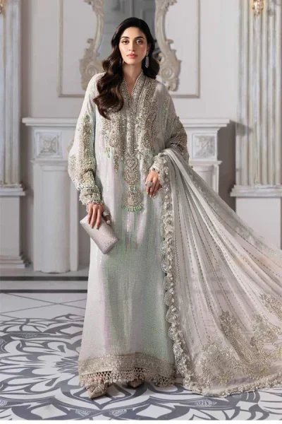 Maria B-Embroidered Luxury Formal Long Dress with Dupatta 