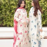 Iznik- Allover print with embroidered patches 3pc