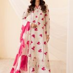 Iznik- Allover print with embroidered patches 3pc