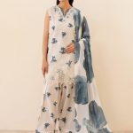 Iznik- Allover print with embroidered patches 3pc