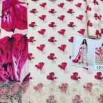 Iznik- Allover print with embroidered patches 3pc