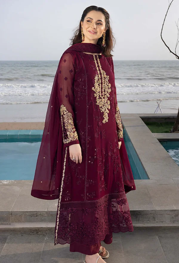 Luxury Chiffon Heavy Embroidered Dress