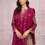 MARIA B-Dhanak Embroidered With Pashmina Printed Shawl