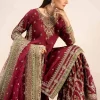 Maria B - Maroon Silk 3 Piece Embroidered Suit