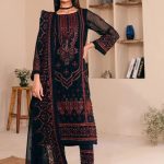 Noorma Kaamal - Black Embroidered Chiffon 3pc