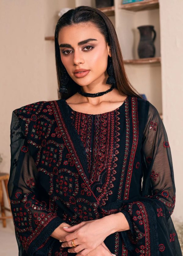 Noorma Kaamal - Black Embroidered Chiffon 3pc
