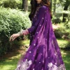 Qalamkar- Purple Luxury Lawn 3pc