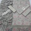 Elegant Grey Pink Embroidered Lawn Suit with Lace