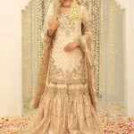 Maria B- Traditional Gold Bridal Sharara