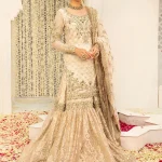 Maria B- Traditional Gold Bridal Sharara