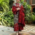Embroidered Lawn 3pc with Organza Patches